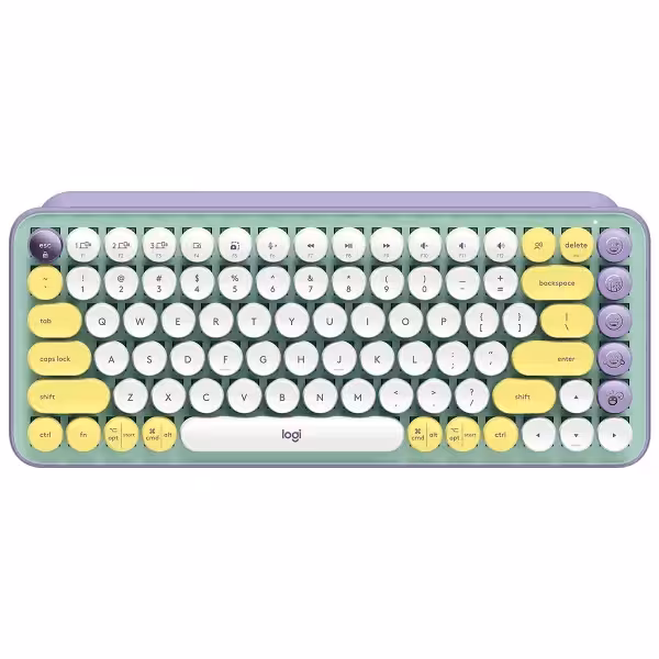 کیبورد بی سیم لاجیتک مدل Logitech POP Keys Wireless Mechanical Emoji Keyboard Daydream (US)