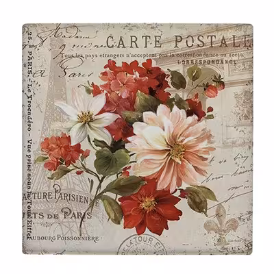 زیر لیوانی  طرح نقاشی کلاسیک گل کد    6096714_5219