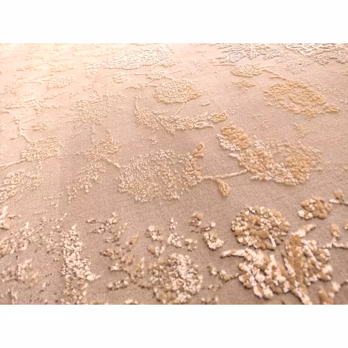  فرش ماشینی زمرد مشهد طرح کهنه نما مدل AN007 زمینه بژ 