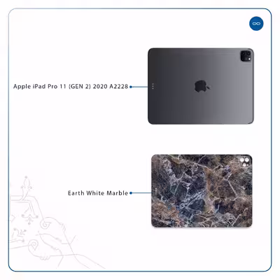 برچسب پوششی ماهوت مدل Earth-White-Marble مناسب برای تبلت اپل iPad Pro 11 (GEN 2) 2020 A2228