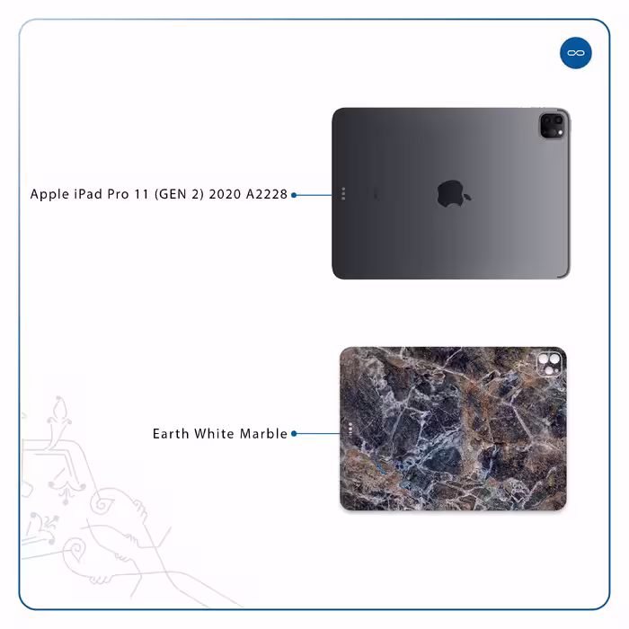 برچسب پوششی ماهوت مدل Earth-White-Marble مناسب برای تبلت اپل iPad Pro 11 (GEN 2) 2020 A2228