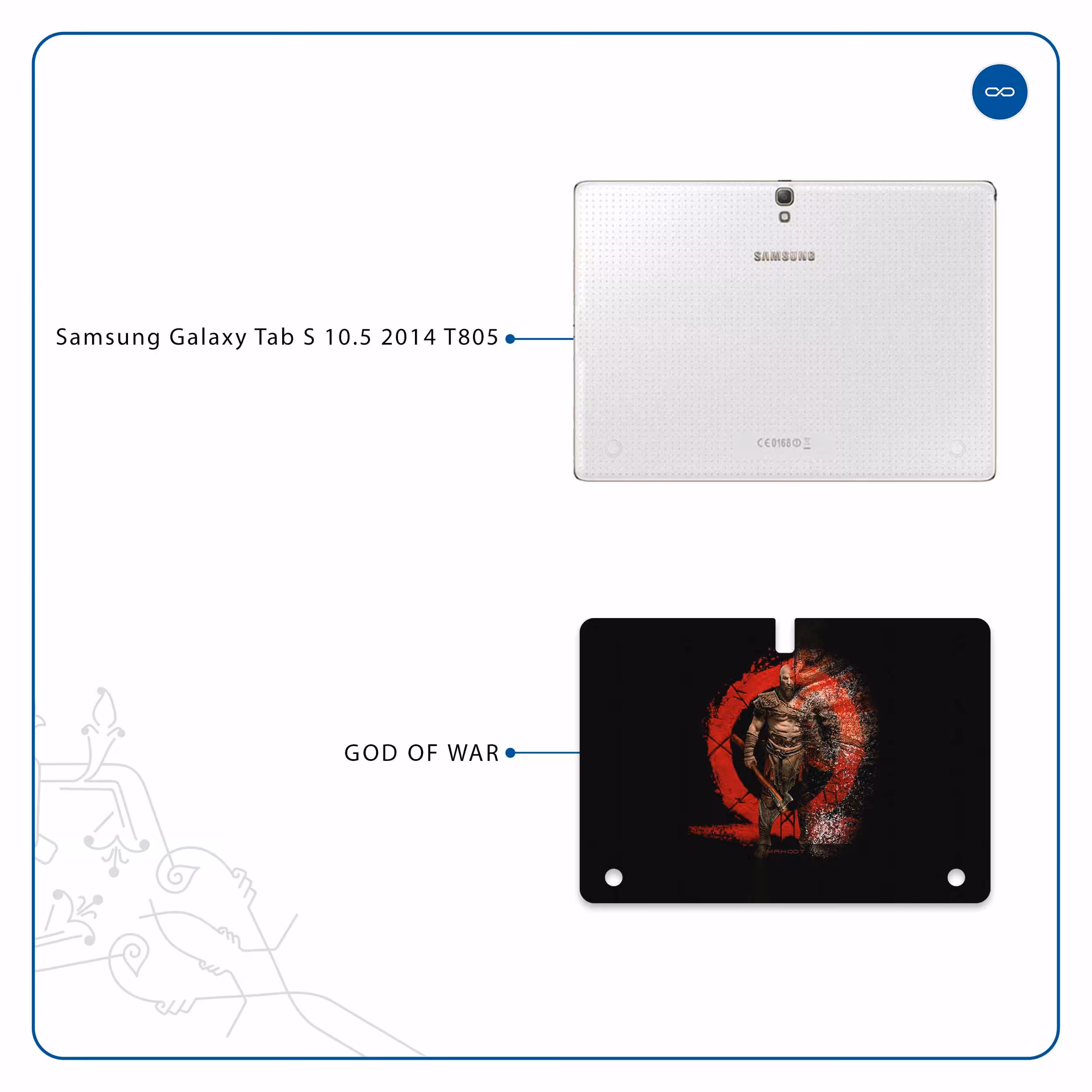 برچسب پوششی ماهوت مدل God-Of-War-Game مناسب برای تبلت سامسونگ Galaxy Tab S 10.5 2014 T805