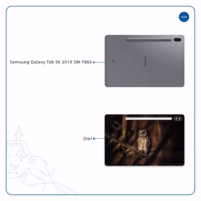 برچسب پوششی ماهوت مدل Owl مناسب برای تبلت سامسونگ Galaxy Tab S6 2019 SM-T865