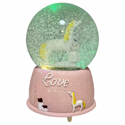 گوی موزیکال مدل پمپی شاهزاده و اسب طرح Love کد PA4045