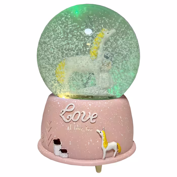 گوی موزیکال مدل پمپی شاهزاده و اسب طرح Love کد PA4045