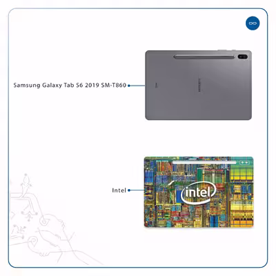 برچسب پوششی ماهوت مدل Intel Brand مناسب برای تبلت سامسونگ Galaxy Tab S6 2019 SM-T860