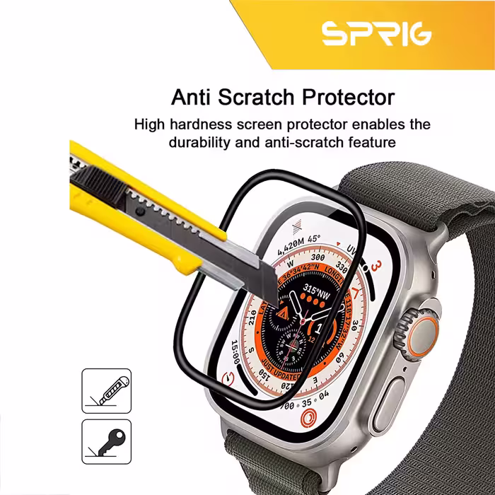محافظ صفحه نمایش شیشه ای اسپریگ مدل SH-Pmma-SPG مناسب برای ساعت هوشمند الترا X8 ultra مجموعه دو عددی