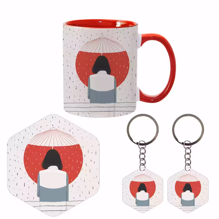 ماگ کد 904 به همراه زیر لیوانی و جاکلیدی