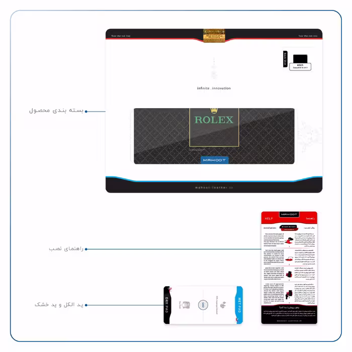 برچسب پوششی ماهوت مدل Rolex-Logo مناسب برای تبلت ایسوس Zenpad 3S 10 2017 Z500KL