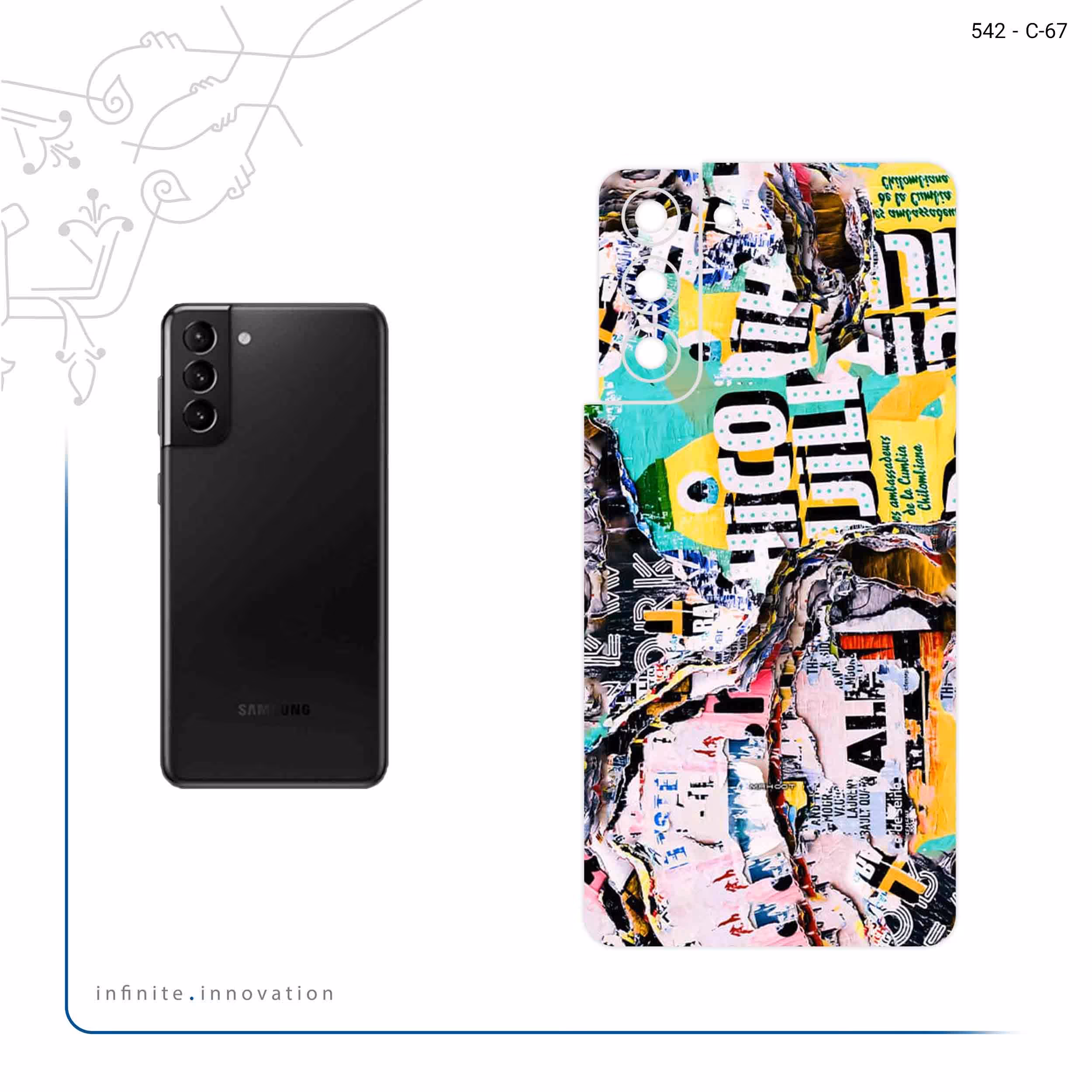 برچسب پوششی ماهوت مدل Collage of Teared Paper مناسب برای گوشی موبایل سامسونگ Galaxy S21 5G