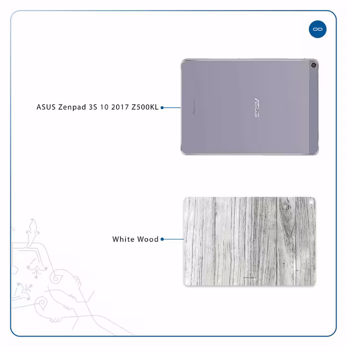 برچسب پوششی ماهوت مدل White Wood مناسب برای تبلت ایسوس Zenpad 3S 10 2017 Z500KL