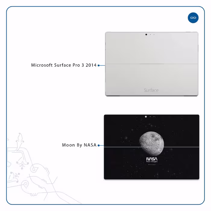 برچسب پوششی ماهوت مدل Moon-By-NASA مناسب برای تبلت مایکروسافت Surface Pro 3 2014