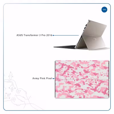 برچسب پوششی ماهوت مدل Army-Pink-pixel مناسب برای تبلت ایسوس Transformer 3 Pro 2016