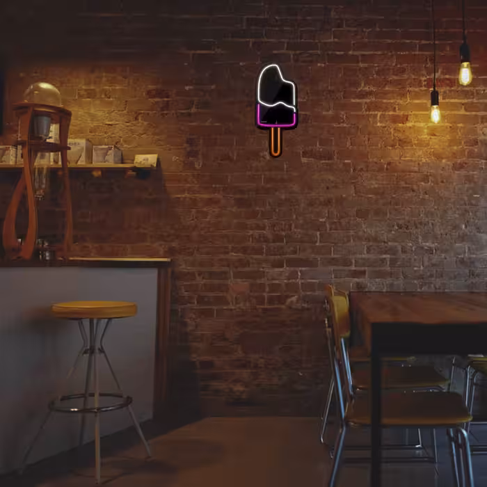 چراغ دیواری نئون دیزاین طرح Ice-Cream-2-BL_MLC