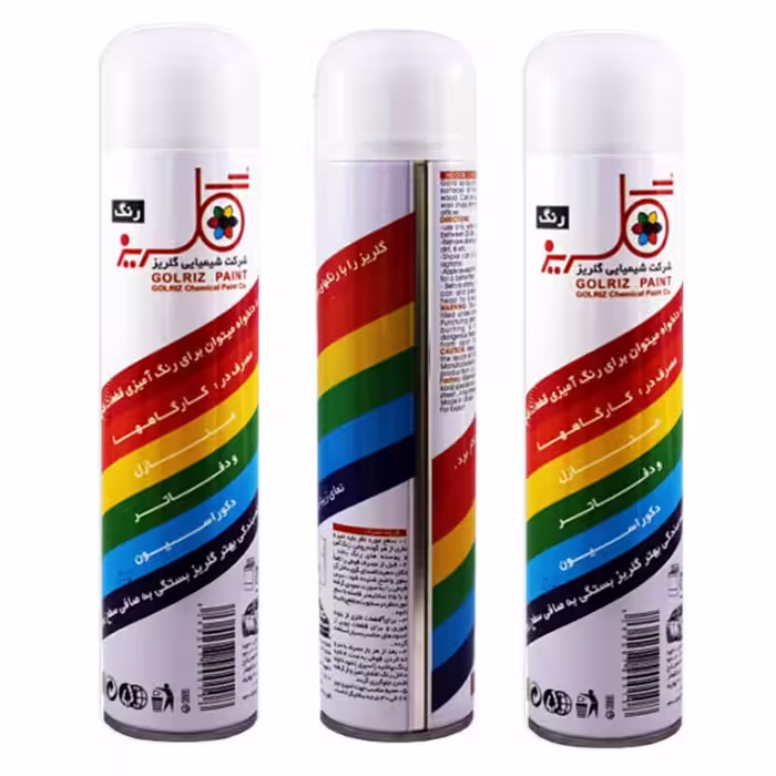 اسپری رنگ سفید گلریز مدل براق 300 میلی لیتر بسته 3 عددی
