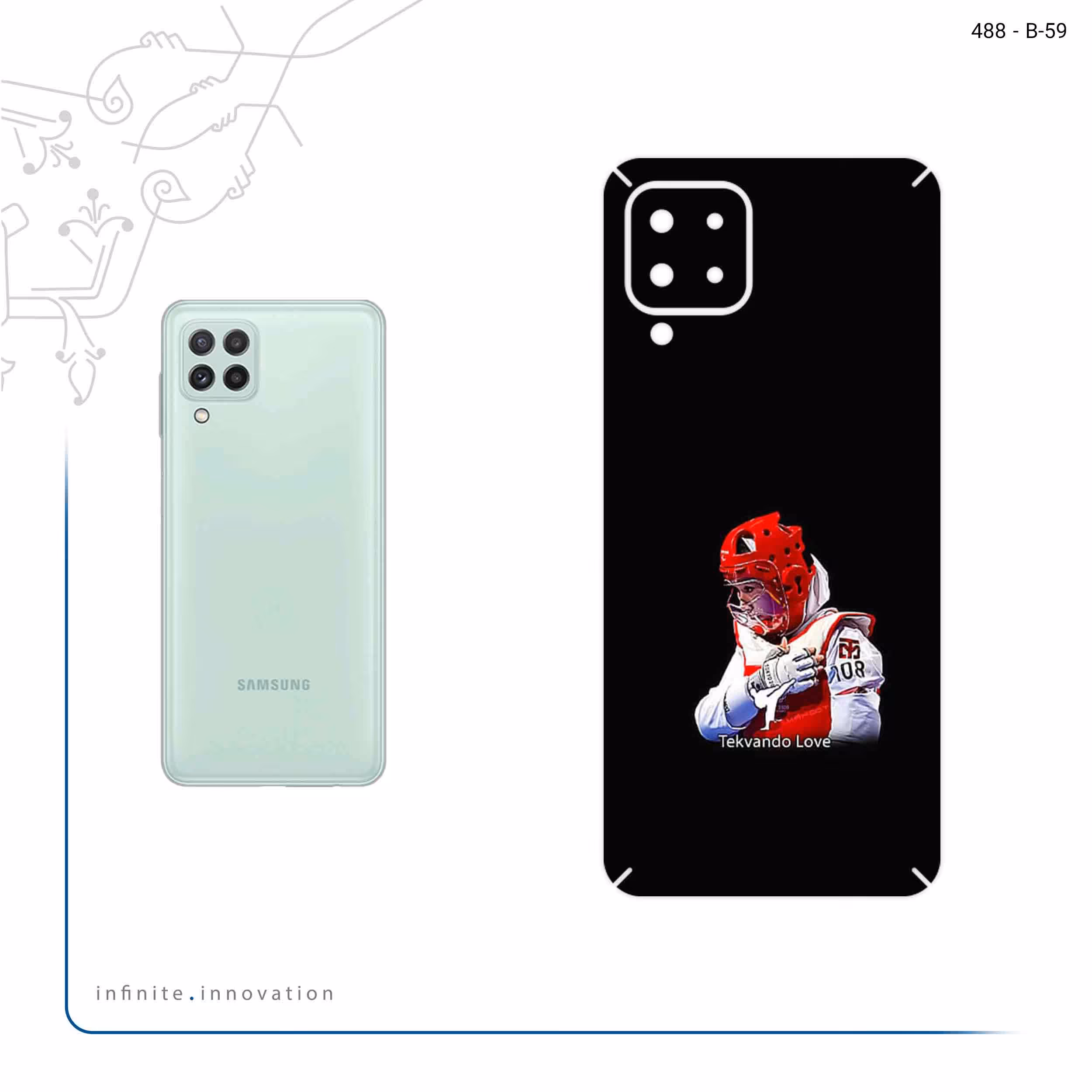 برچسب پوششی ماهوت مدل Tekvando مناسب برای گوشی موبایل سامسونگ Galaxy A22 4G