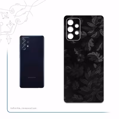 برچسب پوششی ماهوت مدل Black-Wildflower مناسب برای گوشی موبایل سامسونگ Galaxy A72