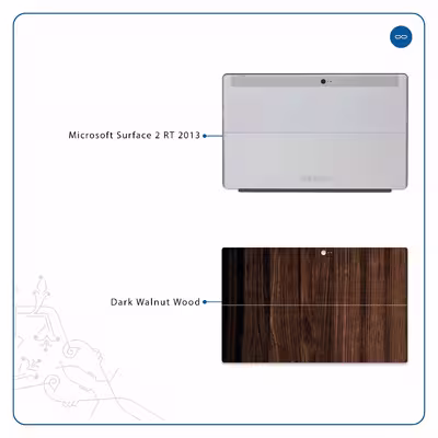 برچسب پوششی ماهوت مدل Dark Walnut Wood مناسب برای تبلت مایکروسافت Surface 2 RT 2013