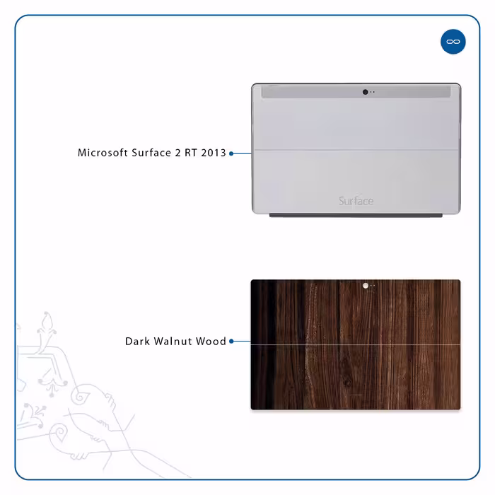 برچسب پوششی ماهوت مدل Dark Walnut Wood مناسب برای تبلت مایکروسافت Surface 2 RT 2013