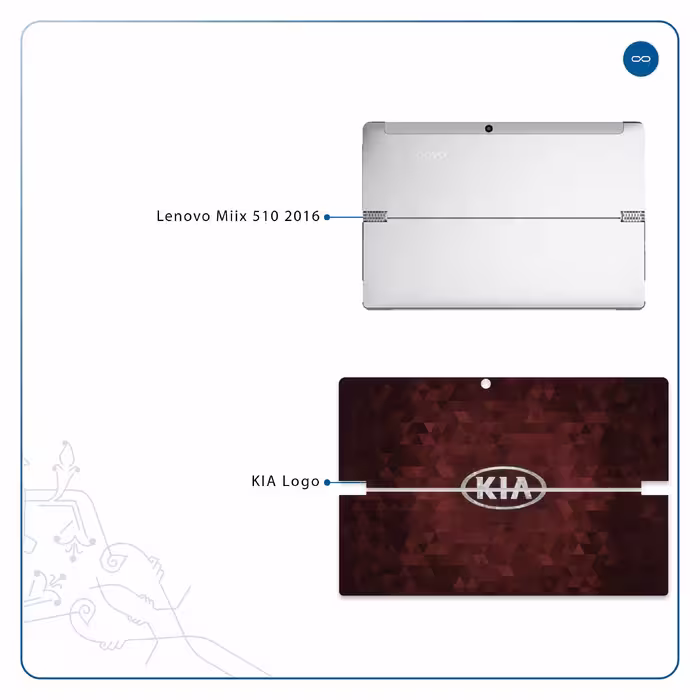 برچسب پوششی ماهوت مدل KIA-Logo مناسب برای تبلت لنوو Miix 510 2016