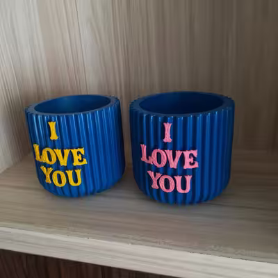 گلدان دکوری مدل iLoveU بسته 2 عددی