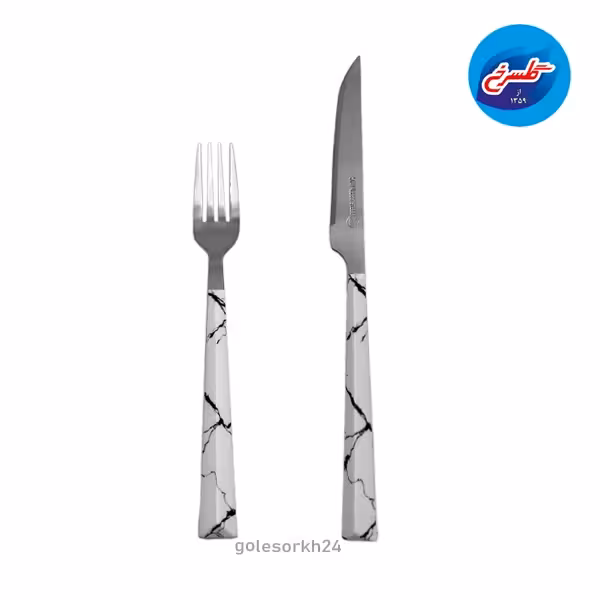 کارد و چنگال ام جی  طرح سنگ مدل E (6 عدد کارد و 6 عدد چنگال)