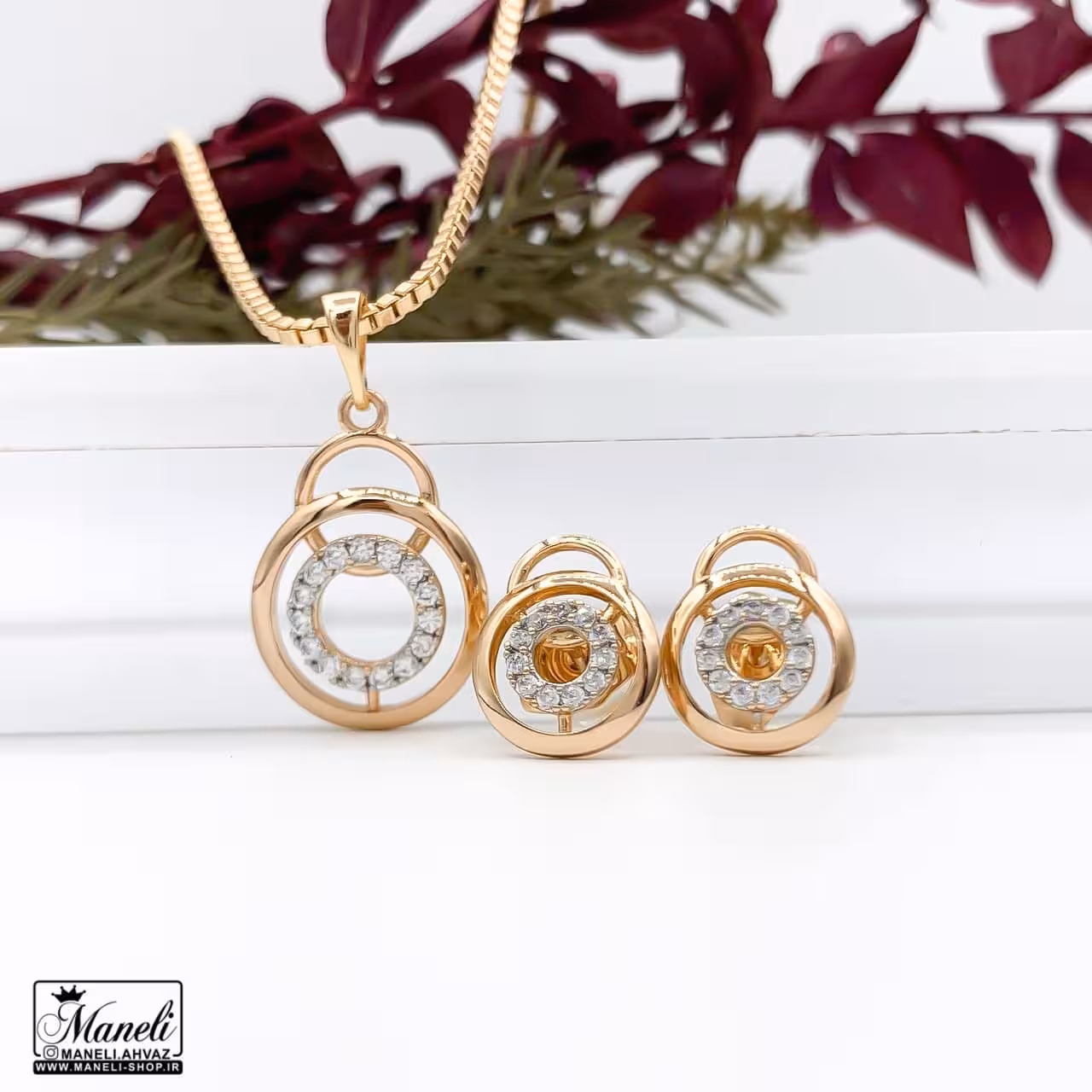 نیم ست ظریف نگین دار ژوپینگ 14020307