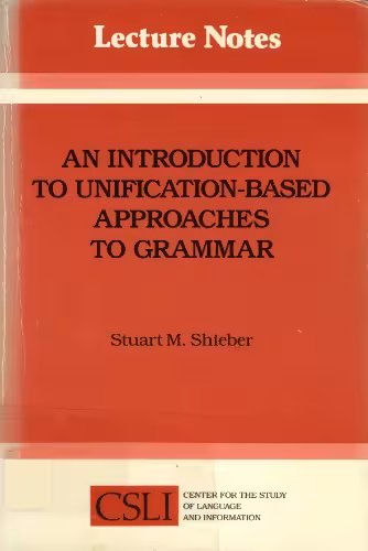 خرید و دانلود نسخه کامل کتاب An Introduction to Unification-Based Approaches to Grammar