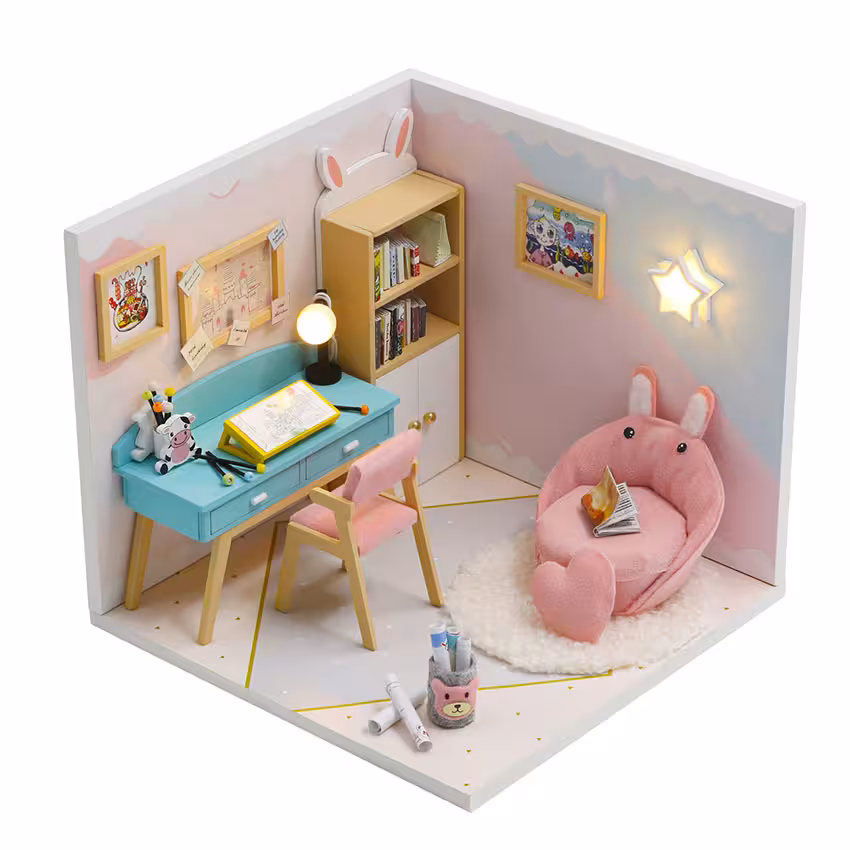 پازل 3بعدی خانه مینیاتوری مدل Study room (کد S2006) R