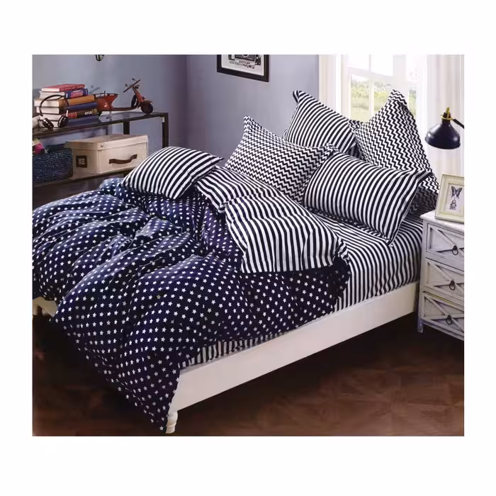 سرویس روتختی دو نفره کارینا مدل ساتین پنبه 6 تکه کد 51