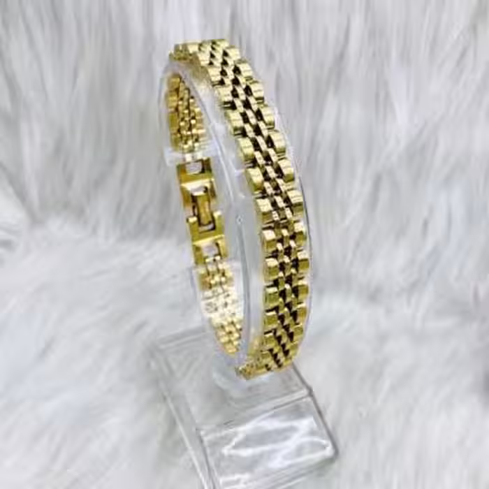 دستبند استیل رولکس طلایی