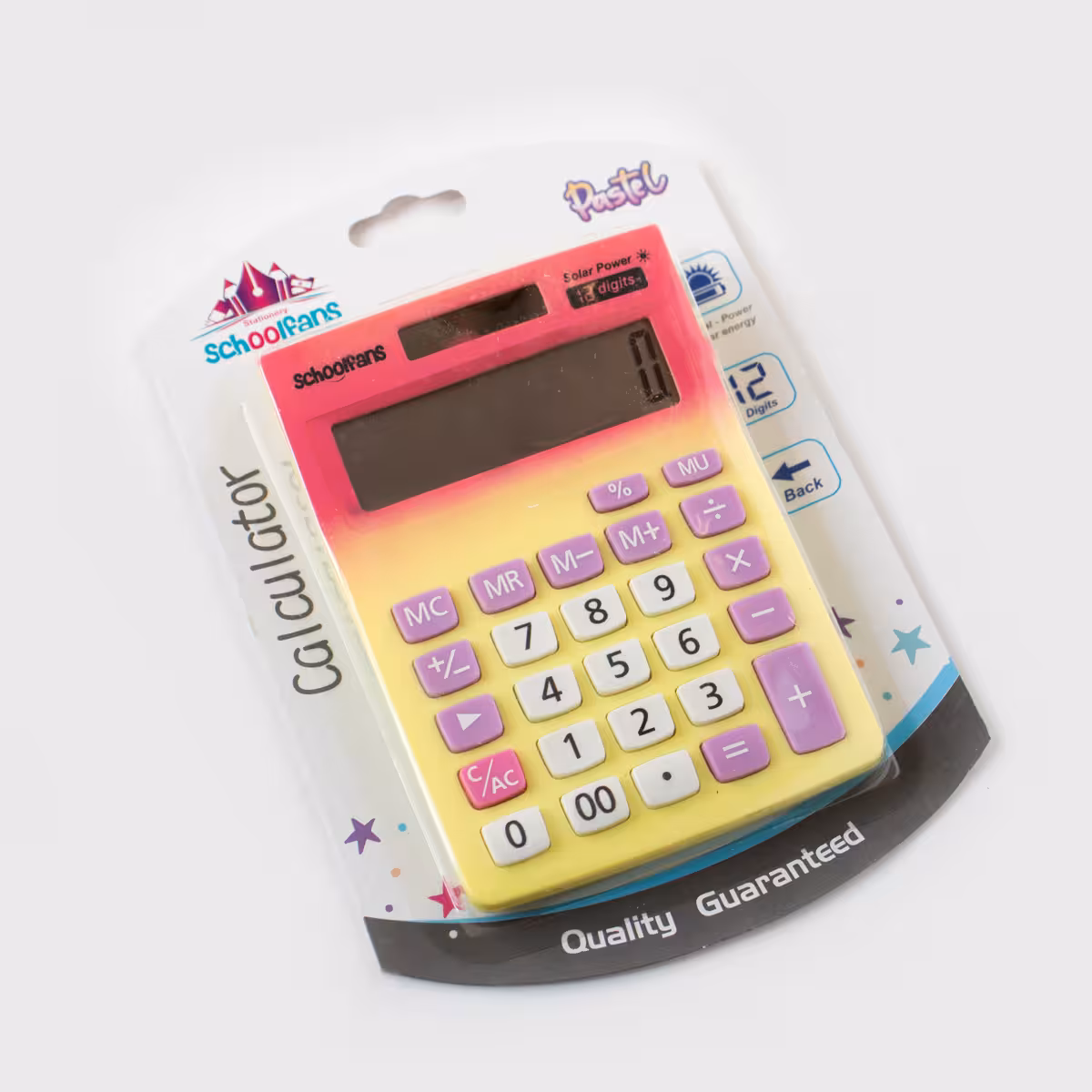 ماشین حساب صورتی زرد اسکول فنس (schoolfans)