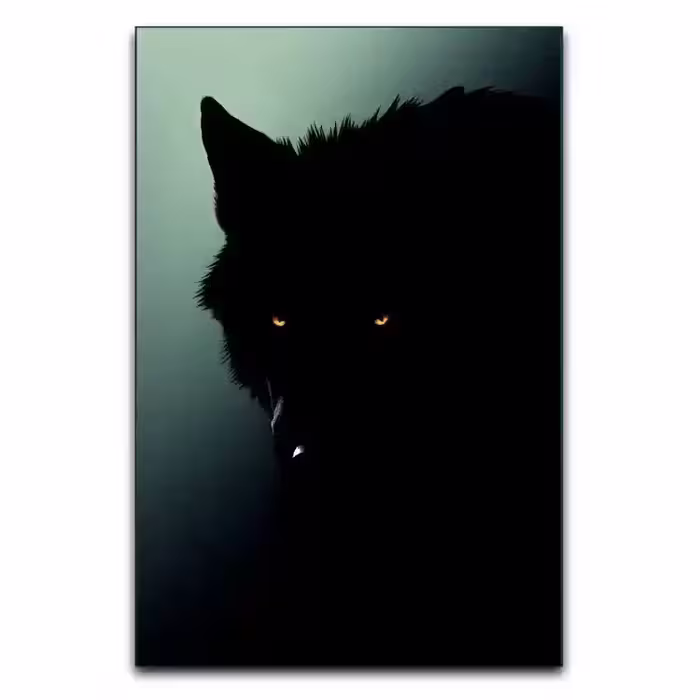 تابلو گرگ سیاه نماد قدرت خاموش