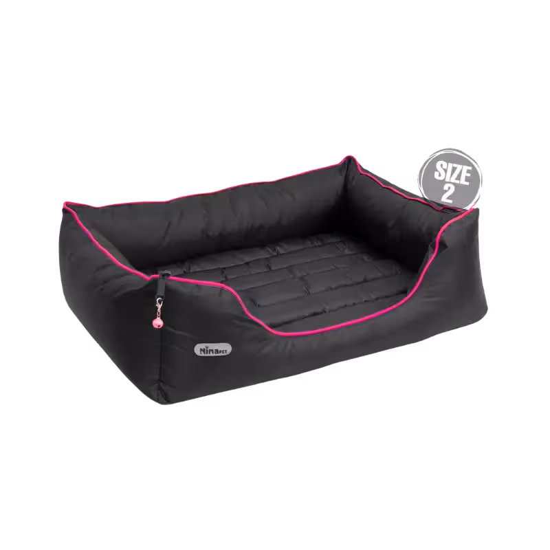 جای خواب U زیپ لاین سایز 2 رنگ/طرح سرخابی کد 0101 برند Ninapet نیناپت