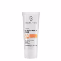 کرم ضد آفتاب بژ طبیعی بیزانس مدل 20 مناسب پوست چرب و مختلط حجم 40 میلی لیتر |  Byzance Sun Protection Fluid Foundation NATURAL BIEGE SPF50  COMBINATION & OILY SKIN 40 ml