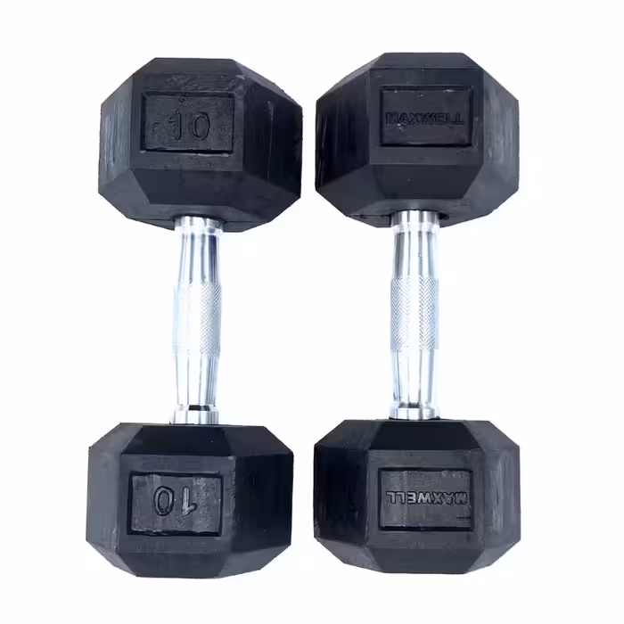 دمبل مکسول کد MX10 وزن 10 کیلوگرم بسته 2 عددی
