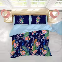 ست روتختی سرمه‌ای دستیکور مدل MOD1366