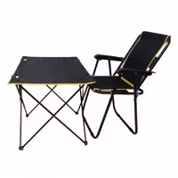 ست میز و صندلی تاشو ساحلی 9 فنره همراه با کاور ضخیم زیپ دار(1 عدد صندلی و 1 عدد میز)