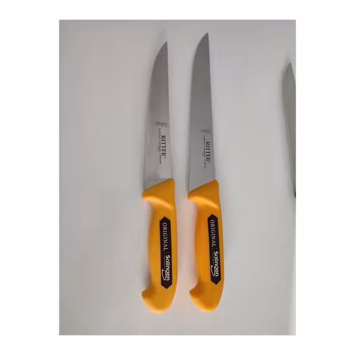 ست 2 عددی چاقوی قصابی 18 و 21 سانتیمتری زولینگن آلمان زرد