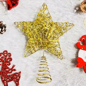 ستاره سر درختی کریسمس طلایی 24 سانت کد 327