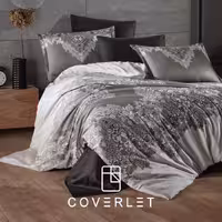 روتختی طوسی مشکی طرح اسلیمی دونفره کاوری مدل Noldor