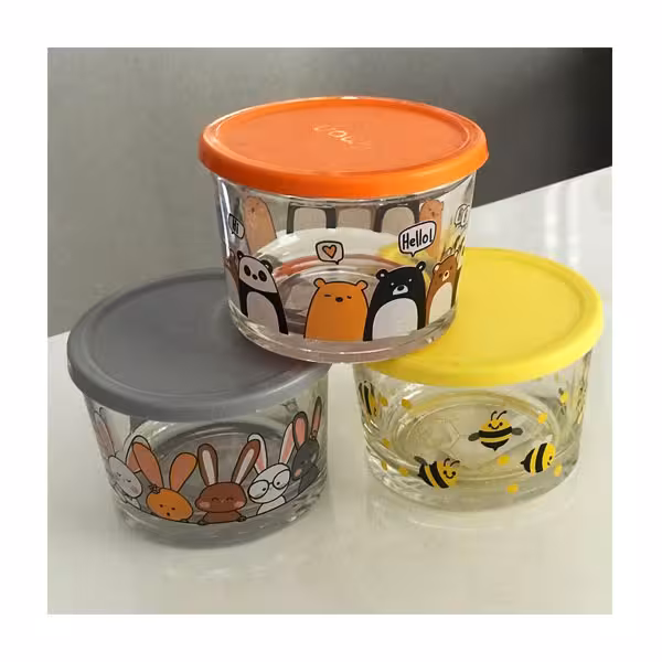 ظرف درب دار شیشه ای برند لیمون