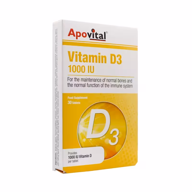قرص ویتامین د3 1000 واحدی آپوویتال