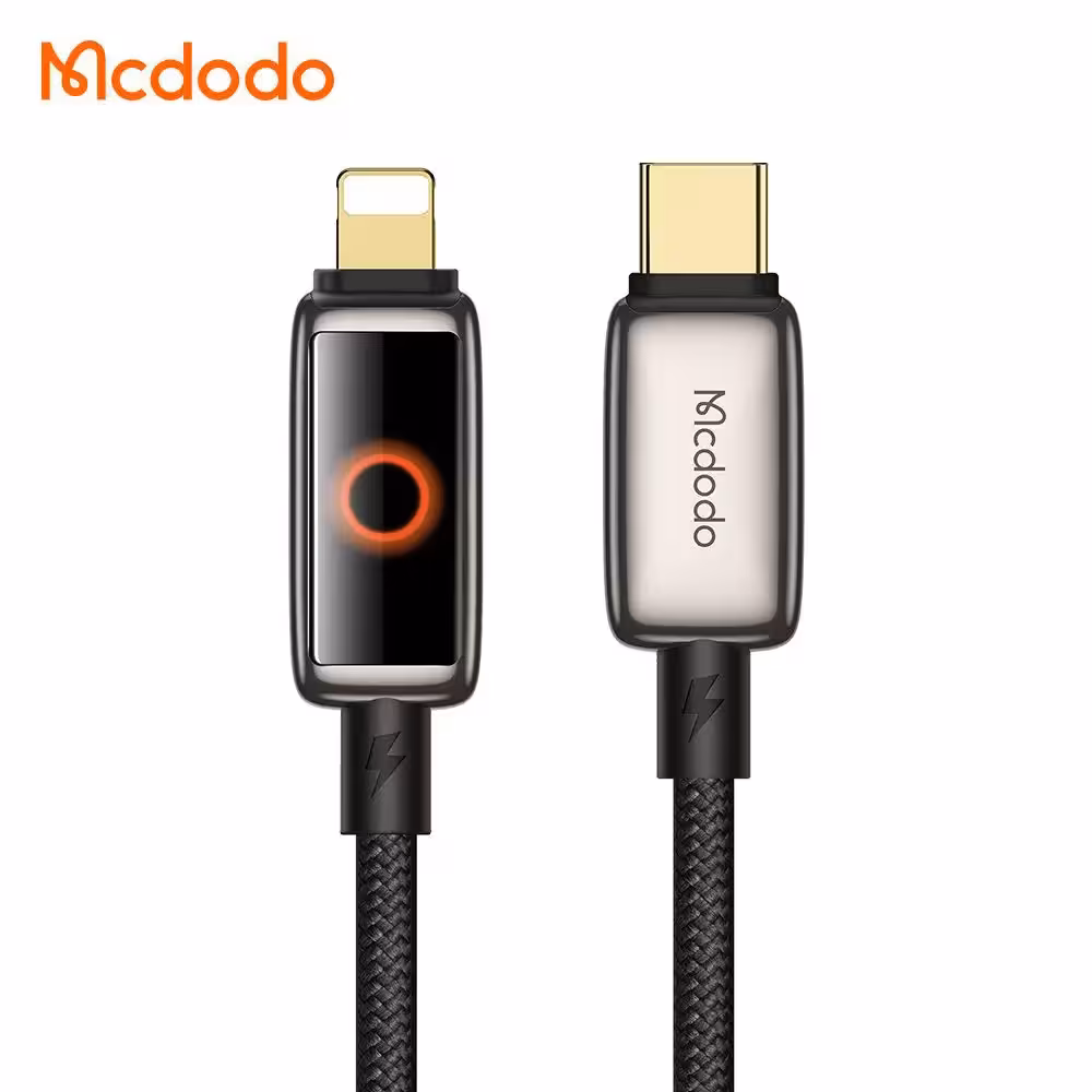 کابل شارژ سریع تایپ سی به لایتنینگ 36 وات با قطع کن و نمایشگر و طول 1.2متر مک دودو مدل MCDODO CA-6670