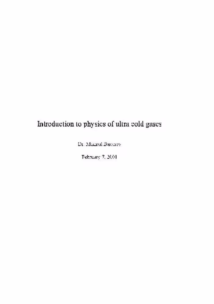 خرید و دانلود نسخه کامل کتاب Introduction to Physics Of Ultra Cold Gases