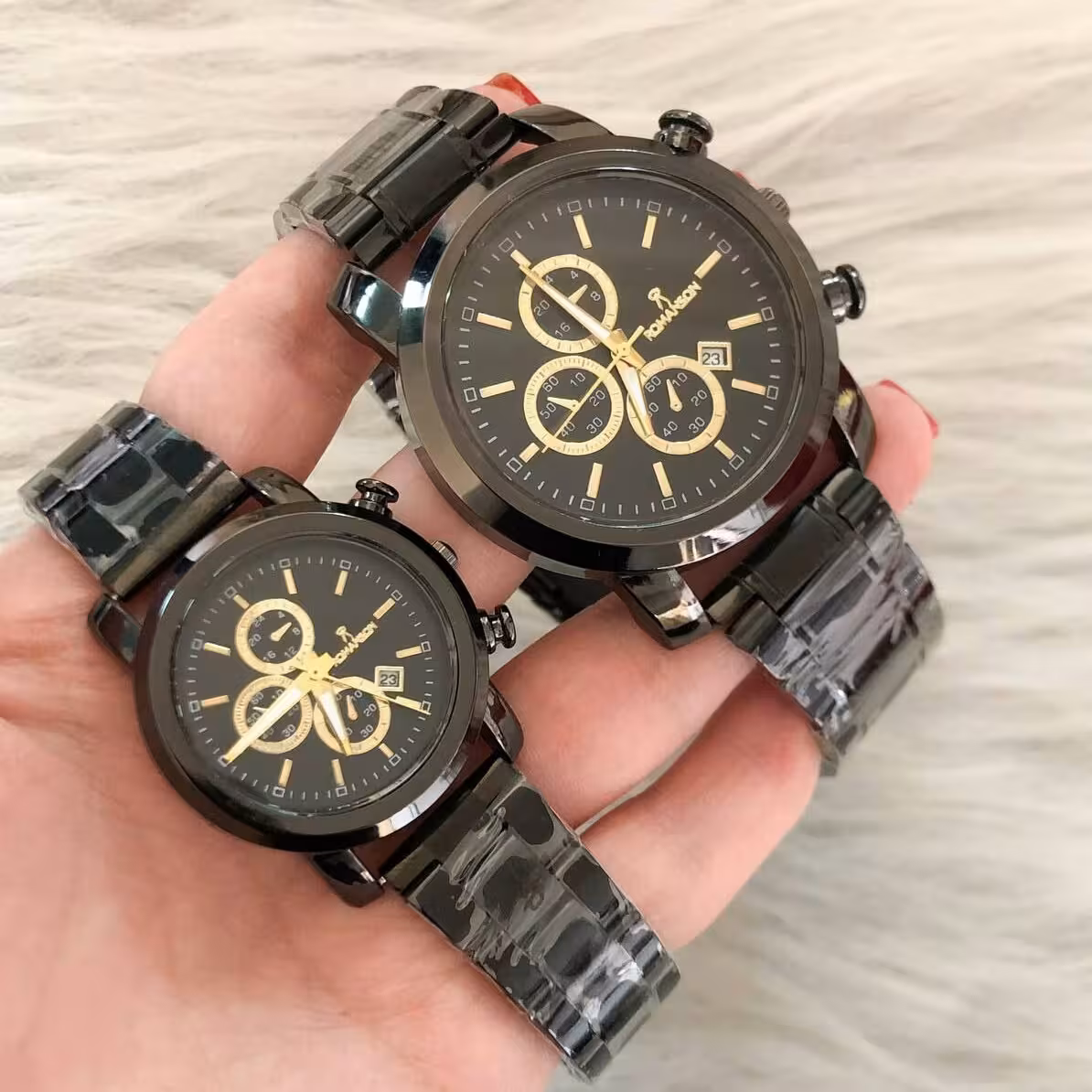 ست  زنانه مردانه ساعت مچی رومانسون طرح کرنو گارانتی Romanson