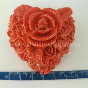 شمع قلب گل رز رنگی