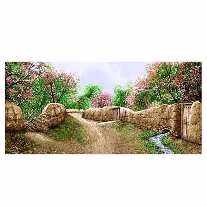 طرح منظره کوچه باغ بهاری کد 23110