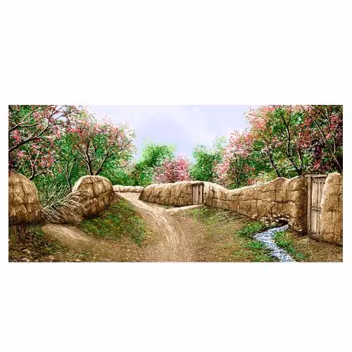 طرح منظره کوچه باغ بهاری کد 23110