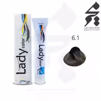رنگ مو لیدی کالر Lady color شماره 6.1 حجم 100 میلی لیتر رنگ بلوند دودی تیره